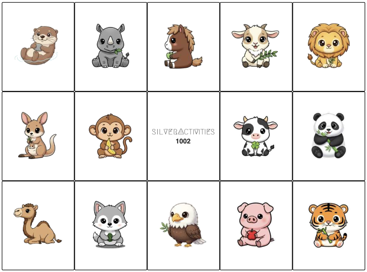 The Animals Bingo card