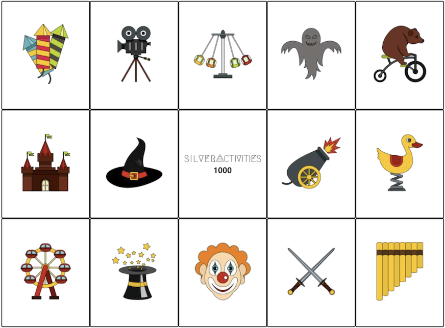 The Carnival Bingo card