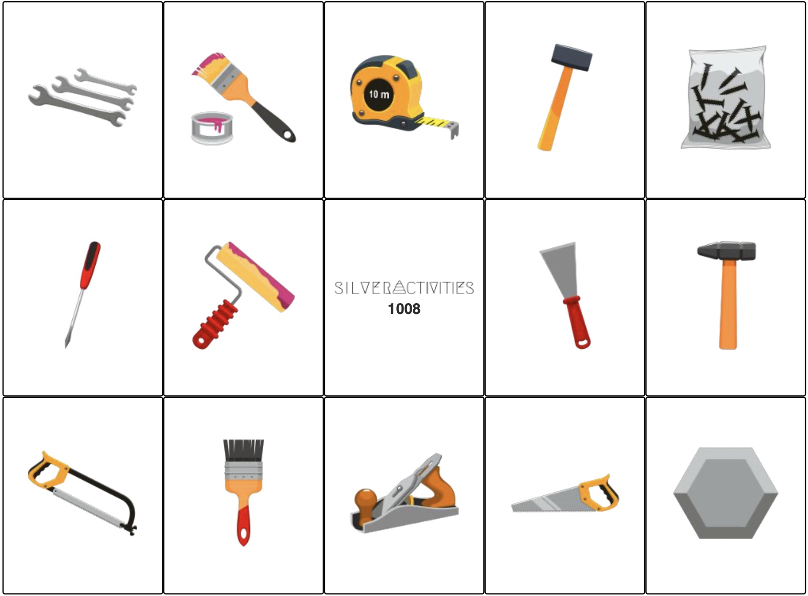 The Tools Bingo card