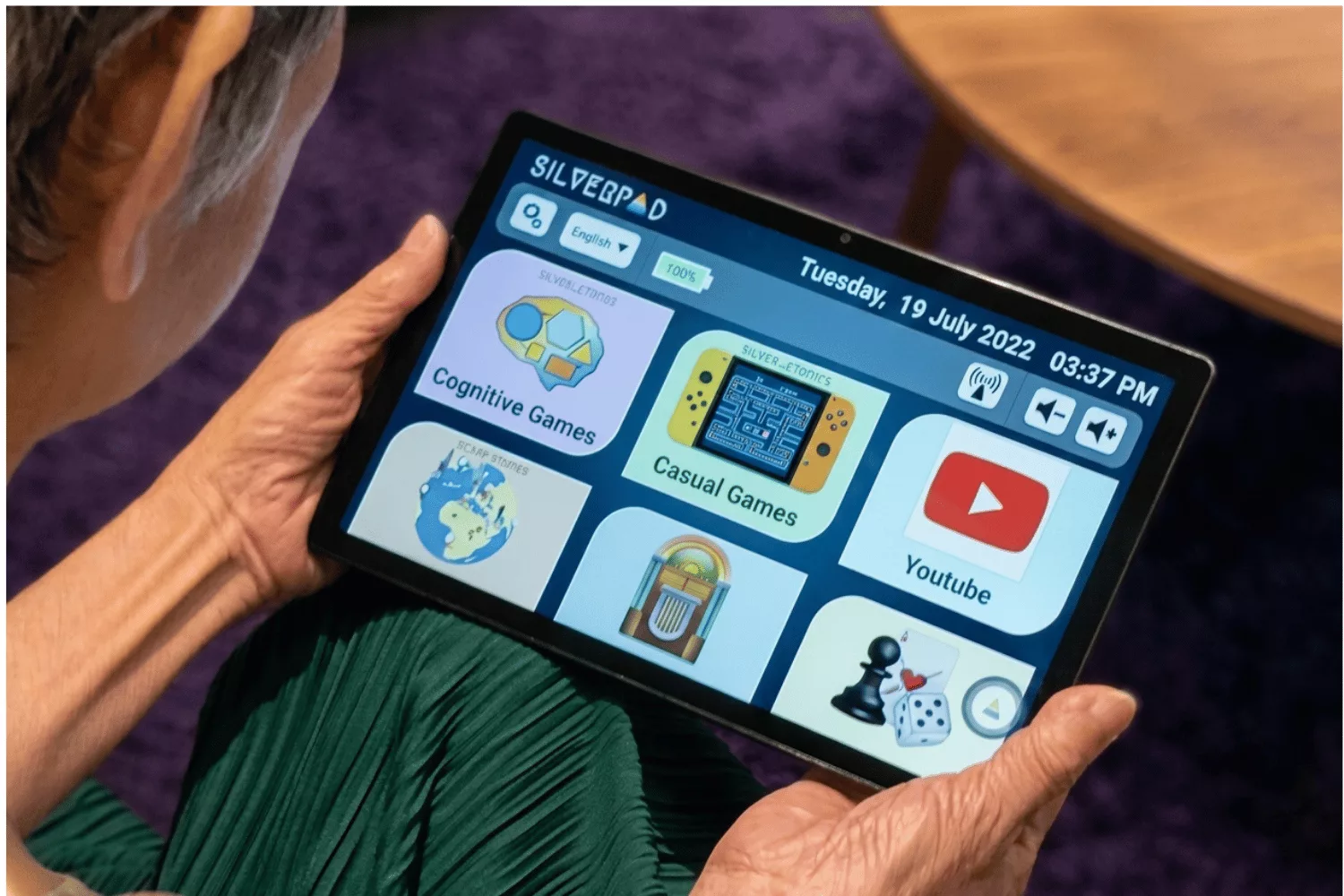 SilverPad being used by an older adult